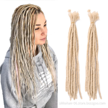 20inch Blonde 10Strands/Pack Handmade Soft Straight Artificial Afro Kinky Crochet Dreadlocks Braiding Synthetic Hair Extensions